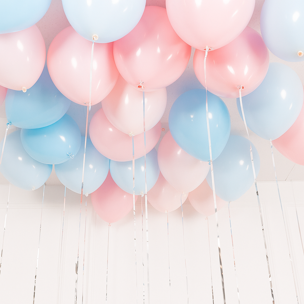 Pink and Blue - Helium Ceiling Balloons