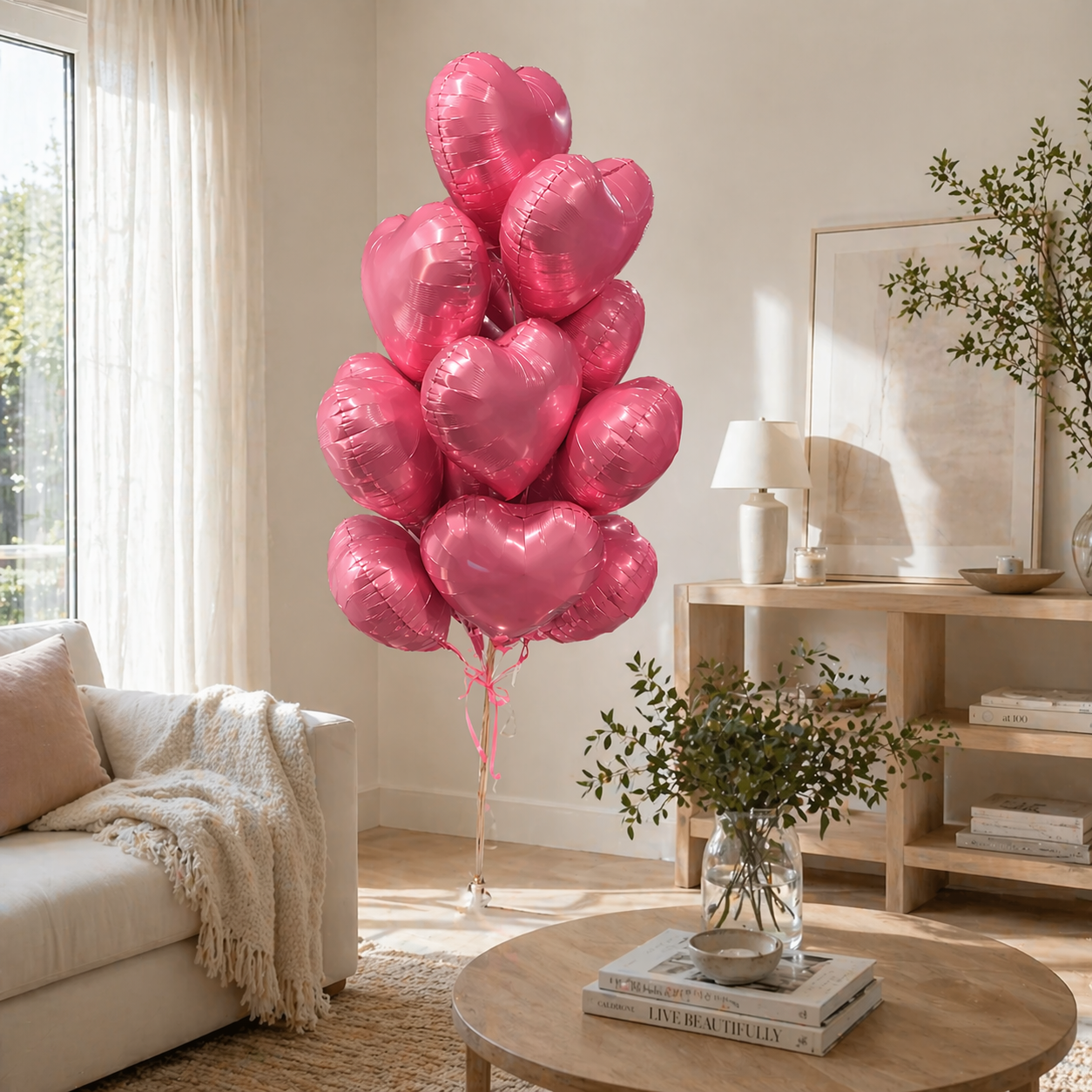 Blush Heart Balloon Bouquet – San Diego Delivery