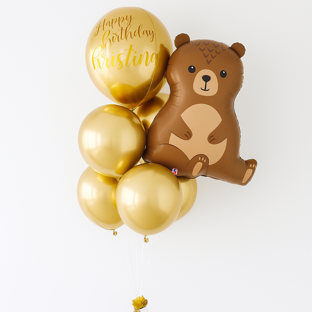 Beary Gold - Balloon Bouquet