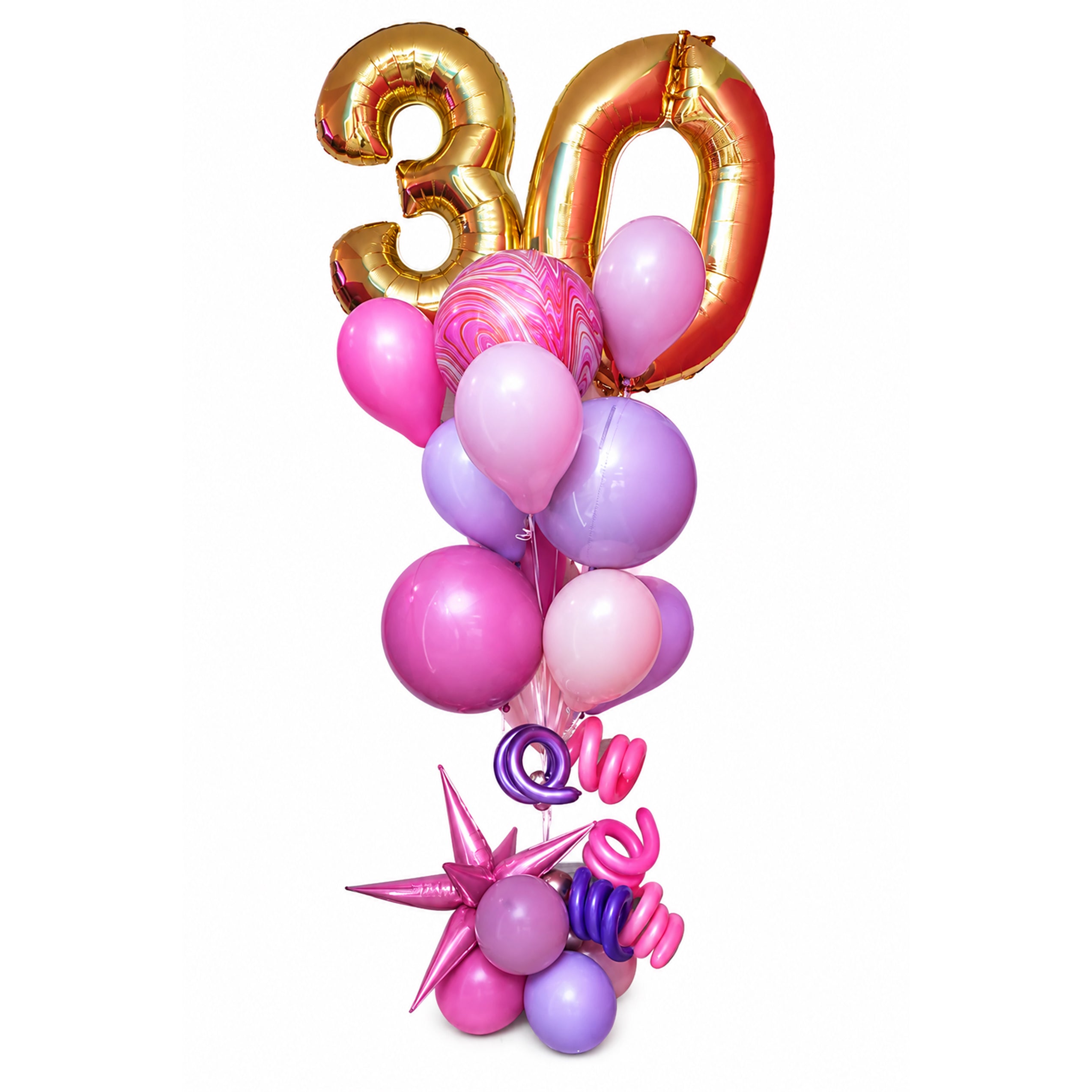 Milestone Birthday Number Balloon Bouquet – Premium (Choose Any Color & Age)